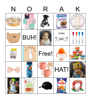 NORA'S 1st BIRTHDAY BINGO! Bingo Card