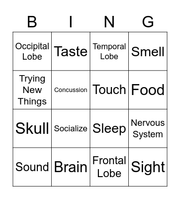 Brain Bingo Card
