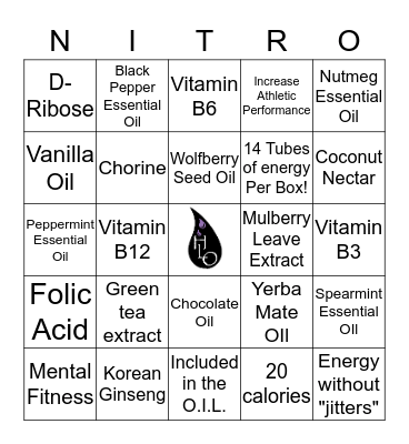 Bingo Young Living Style! Bingo Card