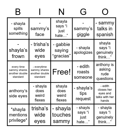 GATESS is problematic😌 Bingo Card