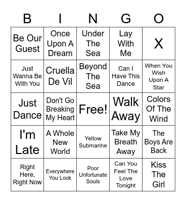 Sarah's Alphabet Favorites Bingo Card