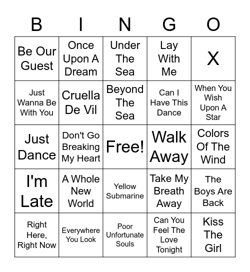 Sarah's Alphabet Favorites Bingo Card