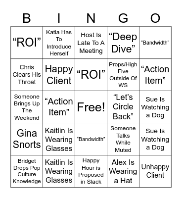 Paid Team Bingo Card