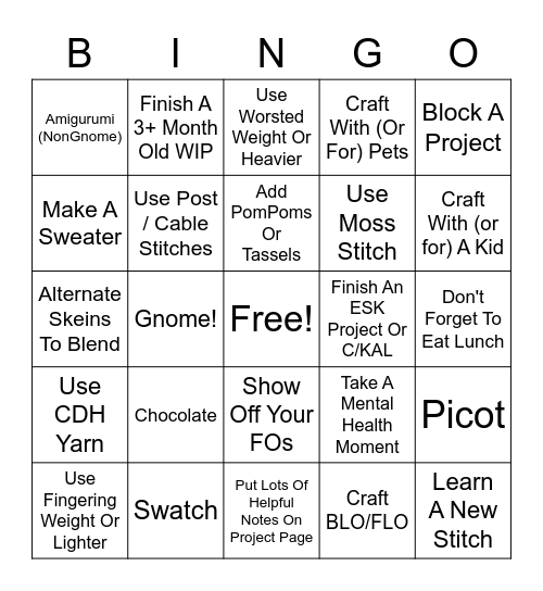 KYS crafty bingo! Bingo Card