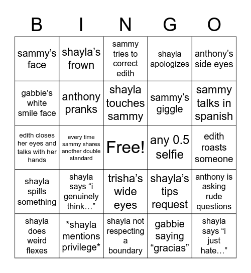 GATESS is problematic😌 Bingo Card