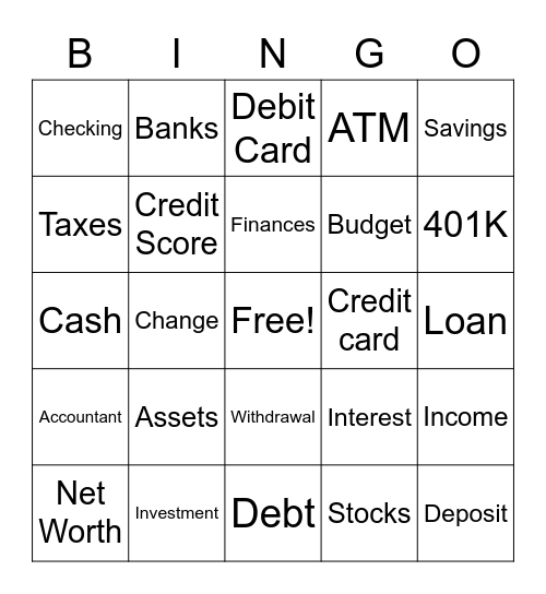 FINANCIAL BINGO Card