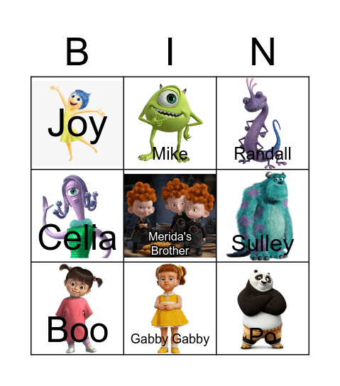 Disney Characters 2 Bingo Card