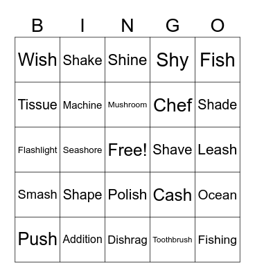 /SH/ Bingo Card