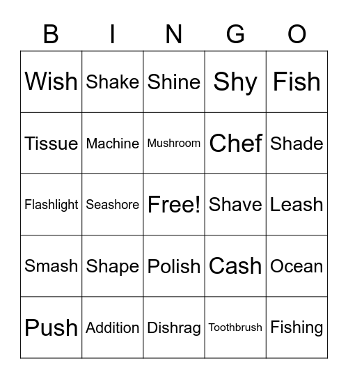 /SH/ Bingo Card