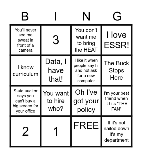 BRINGING THE FUN Bingo Card