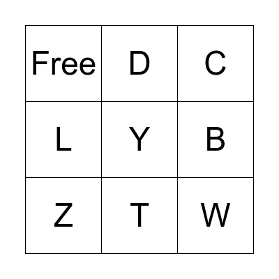 Letter Sounds Bingo Card