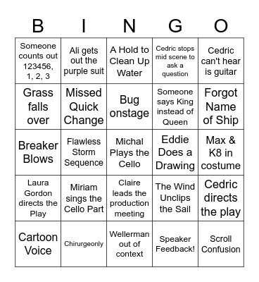 Tempest Tech Bingo Card