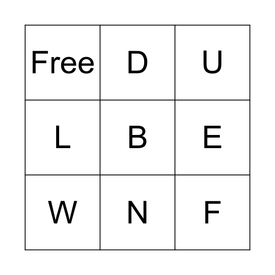 Letter Sounds Bingo Card