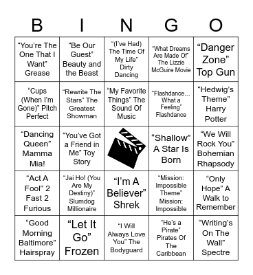 A Night at the Movies Bingo Card