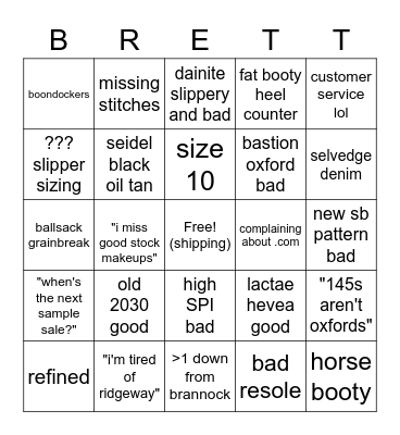 Viberg bingo Card