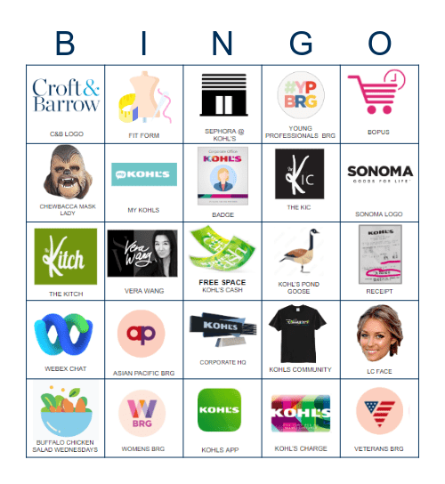 KOHL'S BINGO Card