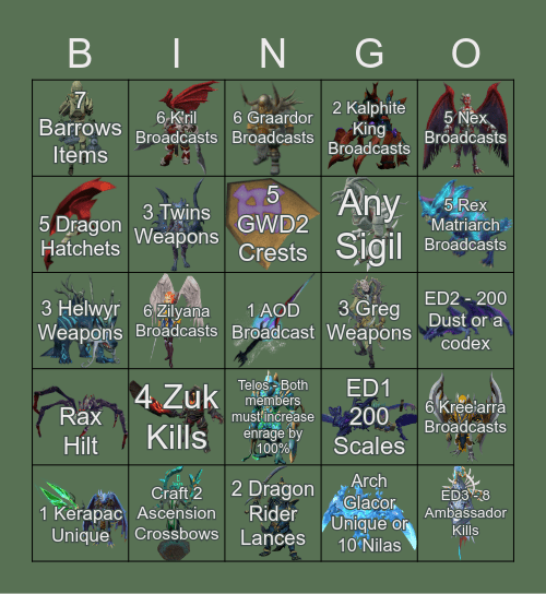 Barrows Bros Bingo Card