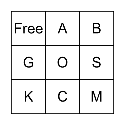 Letter Sounds Bingo Card