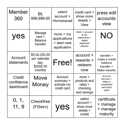 digi Bingo Card