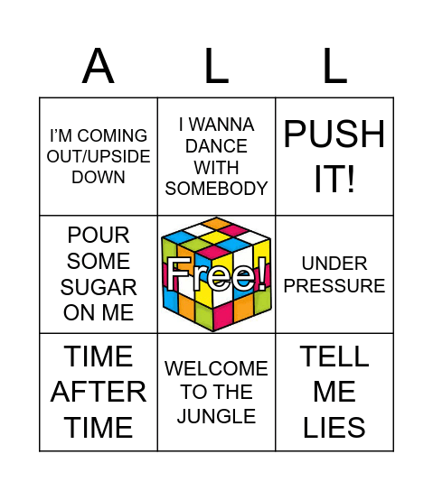 80'S REMIXED Bingo Card