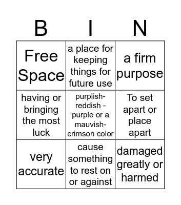 My Very Own Room Bingo Card