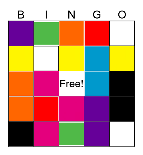 Color Bingo Card