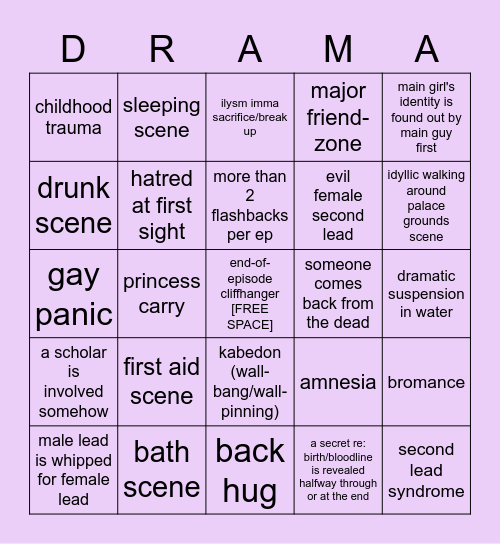 The King's Affection Bingo Card