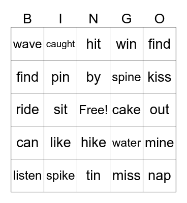 PHONICS BINGO Card