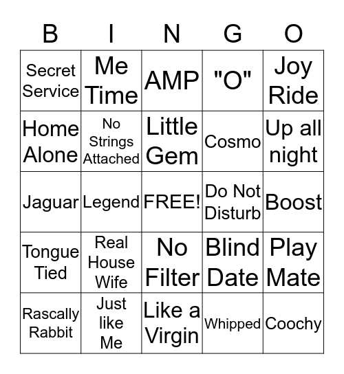 Pure Romance Bingo Card