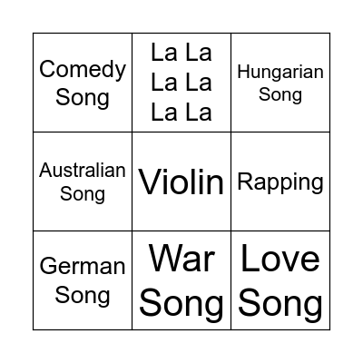 EuroBingo! Bingo Card