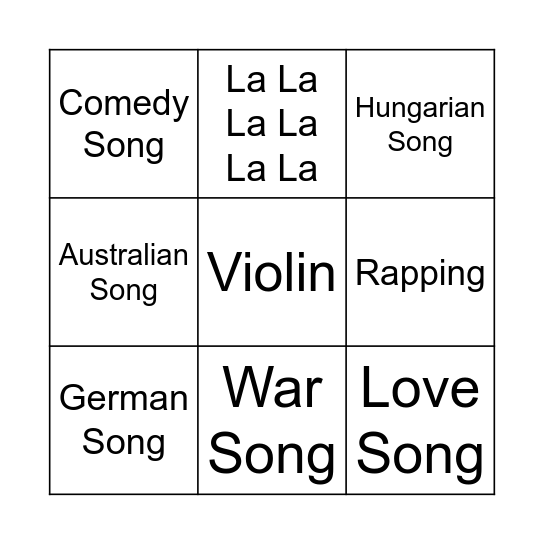 EuroBingo! Bingo Card