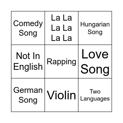 EuroBingo! Bingo Card