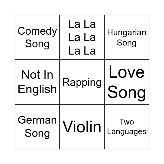 EuroBingo! Bingo Card