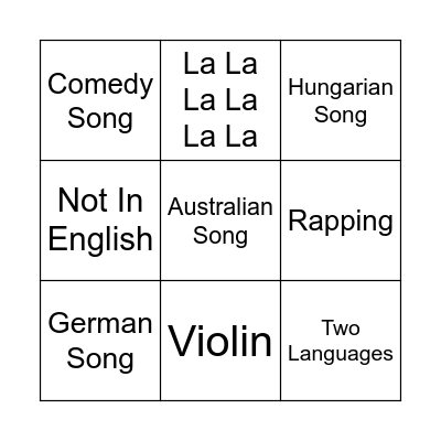 EuroBingo! Bingo Card