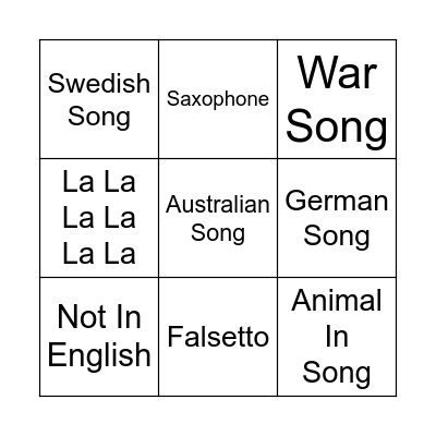 EuroBingo! Bingo Card