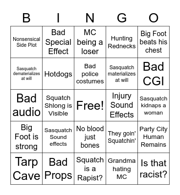 Suburban Bingo Card