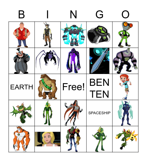 Ben 10 Bingo Card