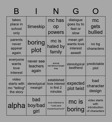 Gacha life bingo Card