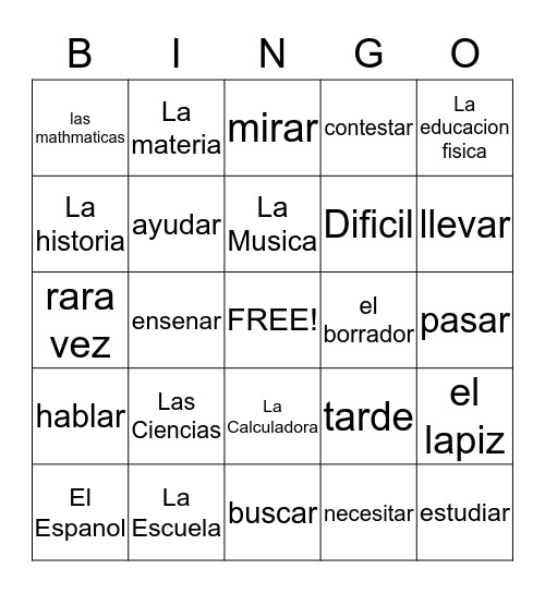 En La Esuela: Sidque Kamara Jr. Bingo Card