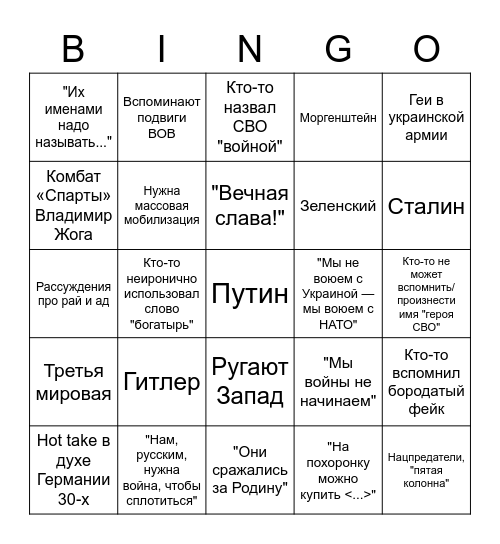 ГЕРОИ МЕЧА И МАГИИ Z Bingo Card