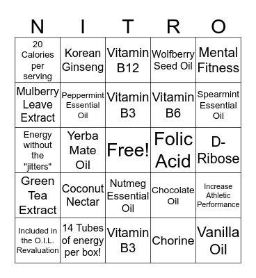 Bingo Young Living Style Bingo Card