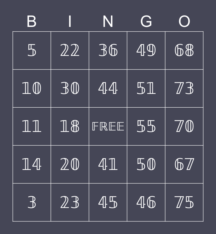 Bingo Card