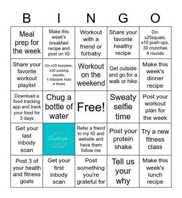 Fall back into Fitness Bingo Card