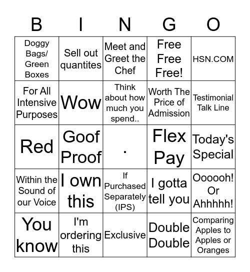 Shannon Smith BINGO Card