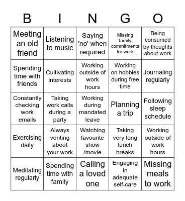 WLB BINGO Card