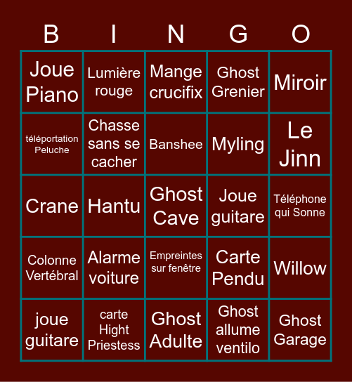 Bingo Phasmo Jordan Bingo Card