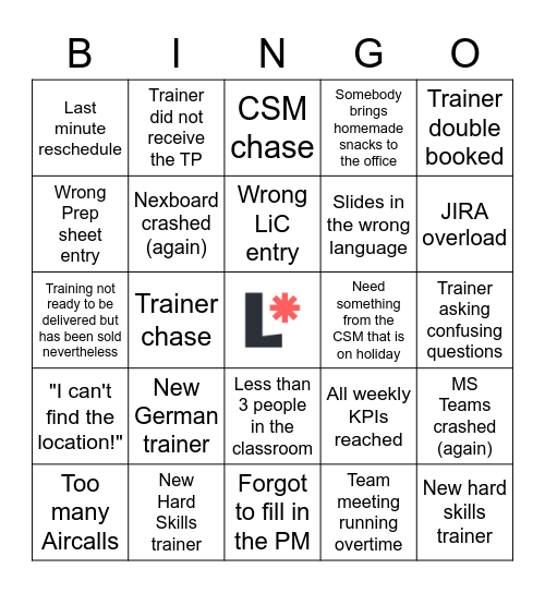 OPS Pain Bingo Card