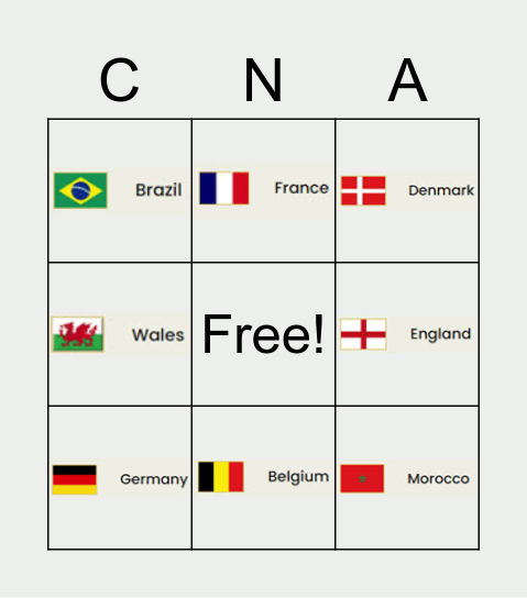 World Cup 2022! Bingo Card