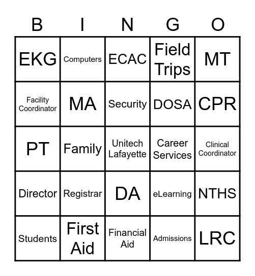 Team Building  Bingo Card