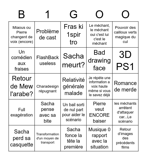 Bingo Pokémon Bingo Card